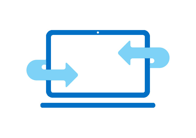 icono intel azul y celeste computadora